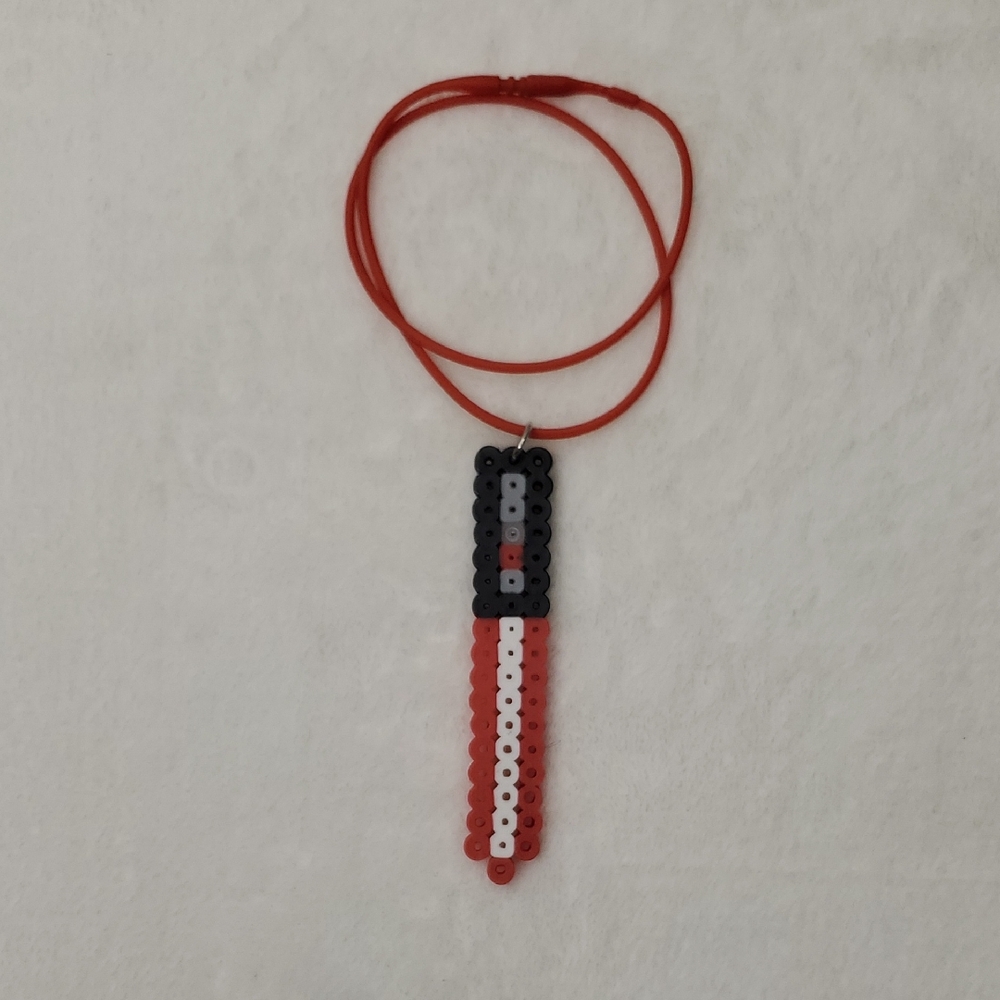Star Wars Red Lightsaber Perler Bead Necklace